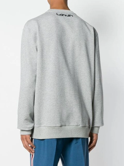 Shop Lanvin Fighter Appliqué Sweatshirt In Grey