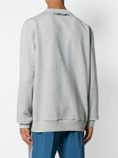 Lanvin Fighter By Day Lover By Night Sweatshirt In Grey