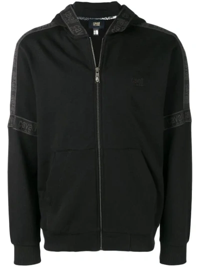 Shop Cavalli Class Logo Print Hoodie In Black