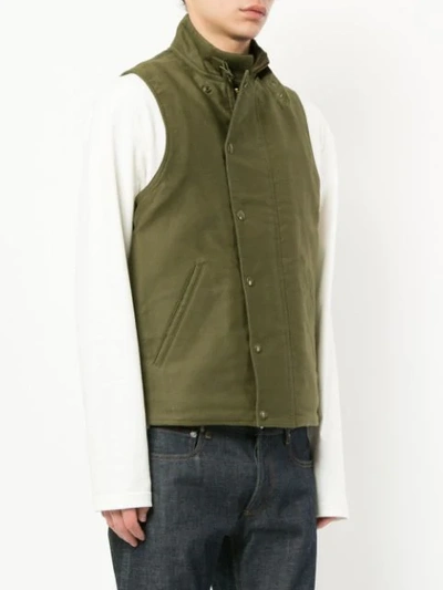 ADDICT CLOTHES JAPAN PRESS STUD BOA VEST - 绿色