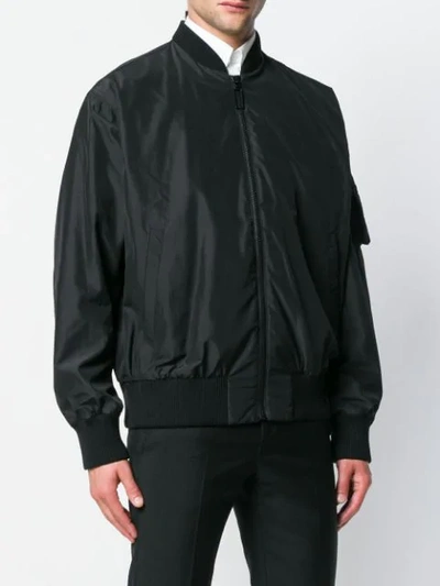 Shop Versus Sequin Logo Bomber Jacket In Black