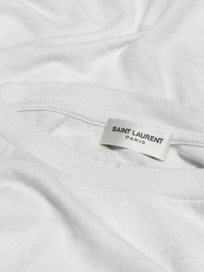 Shop Saint Laurent Slogan-print Cotton T-shirt In White