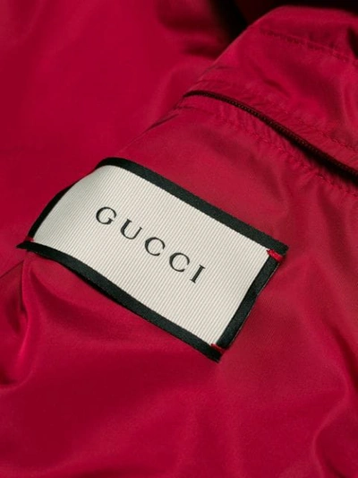 Shop Gucci Gg Signature Hooded Jacket In 1105 Black/rose/multicol