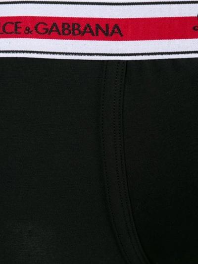 Shop Dolce & Gabbana Striped Logo Waistband Boxers In Black