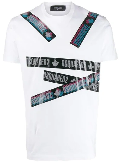 Shop Dsquared2 Logo Tape T-shirt In White