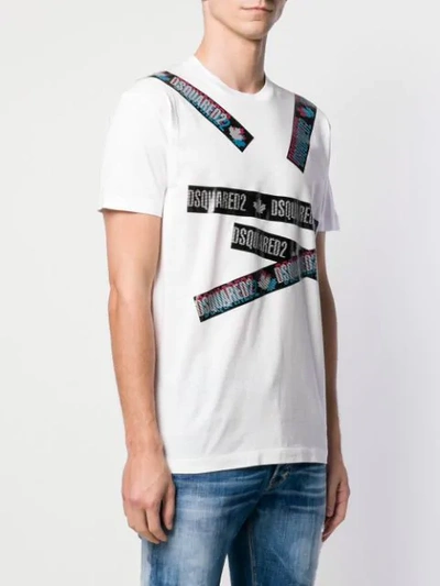 Shop Dsquared2 Logo Tape T-shirt In White