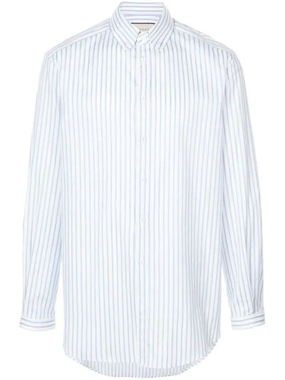 Shop Gucci Button-down Striped Shirt In White
