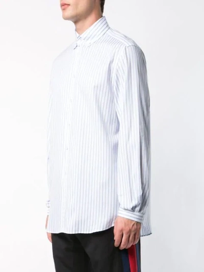 Shop Gucci Button-down Striped Shirt In White