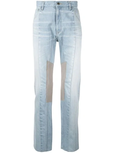 Shop Facetasm Straight Leg Jeans In Blue