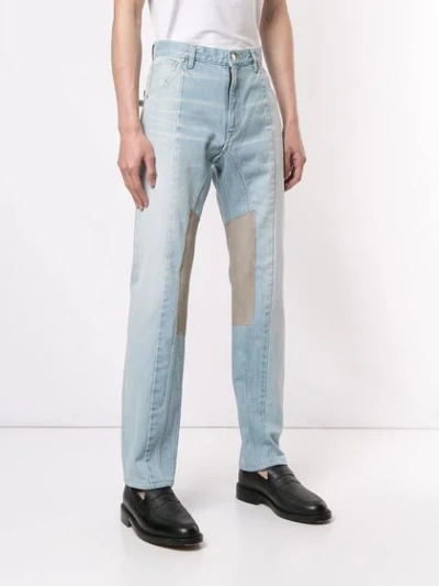 Shop Facetasm Straight Leg Jeans In Blue