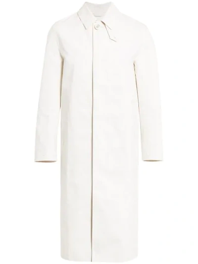 Shop Mackintosh Cotton Single-breasted Coat In White