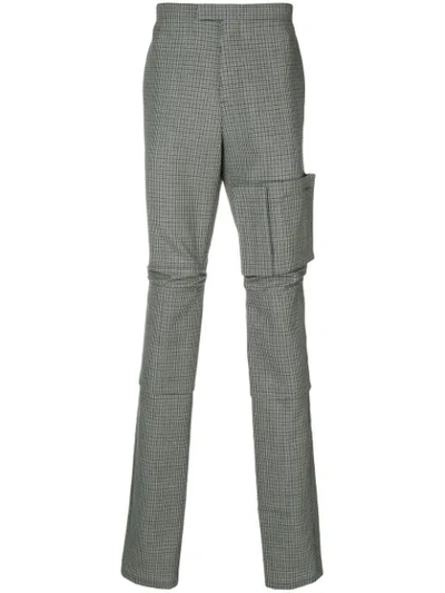 Shop Raf Simons Flap Pocket Slim Trousers In Grey