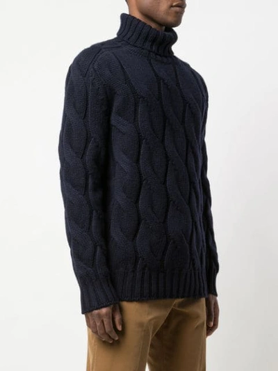 Shop Brunello Cucinelli Rollneck Cashmere Sweater In Blue