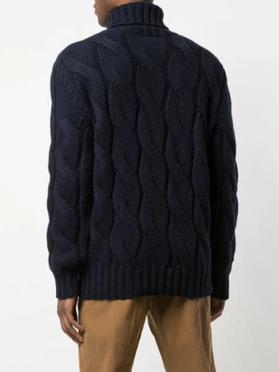 Shop Brunello Cucinelli Rollneck Cashmere Sweater In Blue