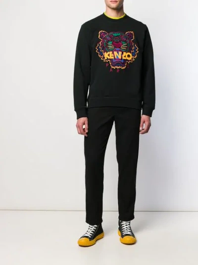 Shop Kenzo Embroidered Tiger Sweatshirt In Black