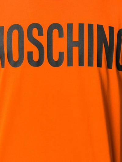 Shop Moschino Logo Print T-shirt In Orange