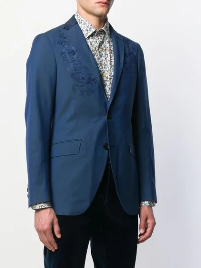 Shop Etro Jacket With Embroidery In Blue
