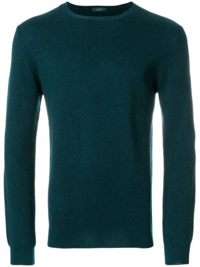 Shop Zanone Long Sleeved Sweater In Green