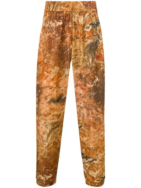 orange camo track pants