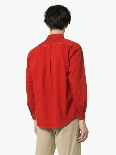 AND WANDER LASER LONG-SLEEVED ZIP POCKET SHIRT - 红色