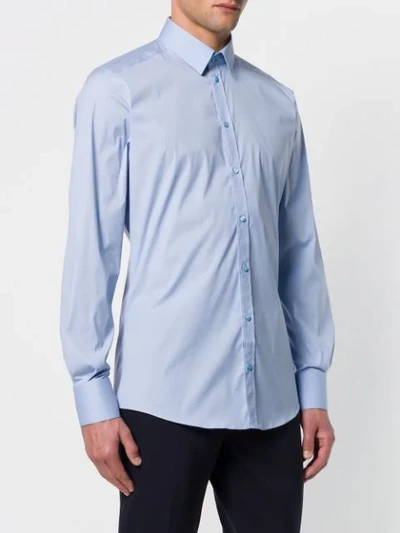 Shop Dolce & Gabbana Stretch Shirt In Blue