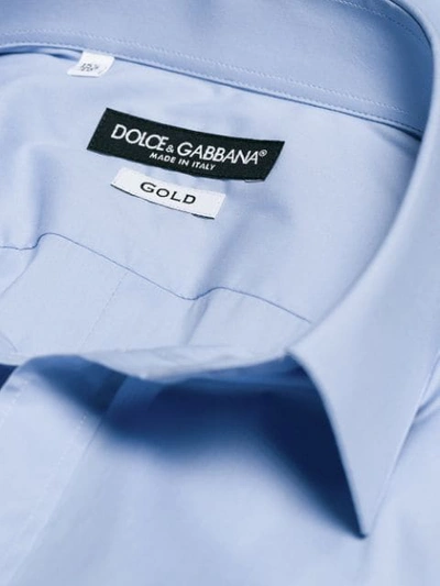 Shop Dolce & Gabbana Stretch Shirt In Blue