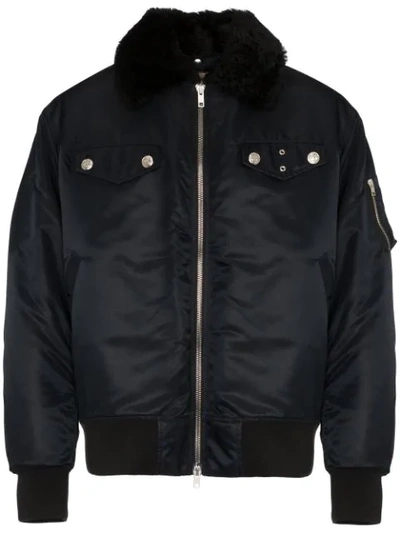 Shop Calvin Klein 205w39nyc Long Sleeve Oversized Bomber Jacket In Black