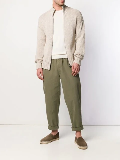 Shop Etro Chunky Zipped Sweatshirt In Neutrals