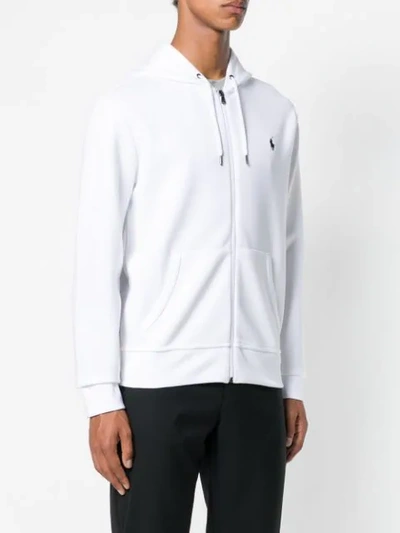 Shop Polo Ralph Lauren Embroidered Pony Hoodie In White