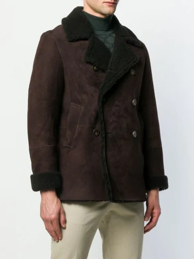 Shop Tagliatore Howard Double-breasted Coat In Brown