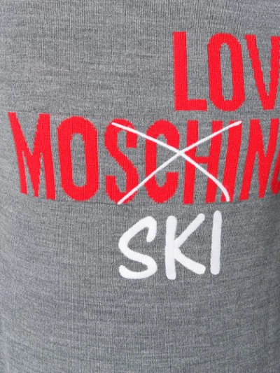 Shop Love Moschino Logo Print Jumper - Grey