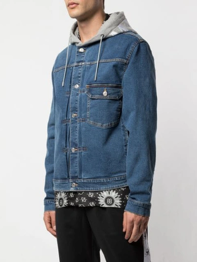 MASTERMIND WORLD HOODED DENIM JACKET - 蓝色