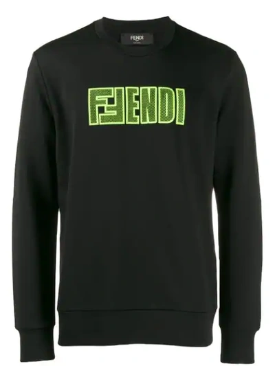 Shop Fendi -logo In F17w0 Black+fluo Yellow