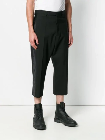 Shop Rick Owens Taped Drop Crotch Tailored Trousers In Black