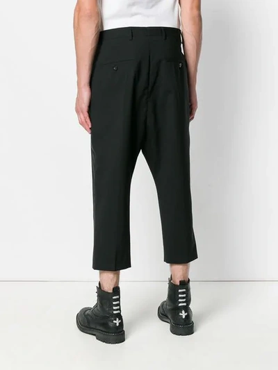 Shop Rick Owens Taped Drop Crotch Tailored Trousers In Black