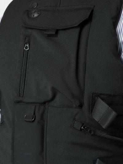 Shop Junya Watanabe Zipped Down Vest In Black
