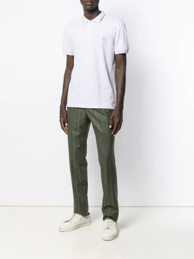 Shop Brunello Cucinelli Striped Straight-leg Trousers In Green