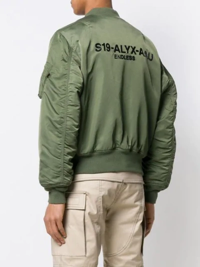 Shop Alyx Rear Logo Bomber Jacket In Green