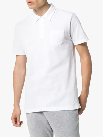 Shop Sunspel Riviera Polo Shirt In White