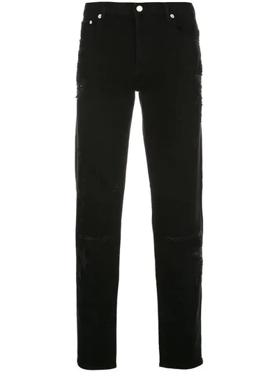 Shop Givenchy Destroyed Skinny Jeans In Black