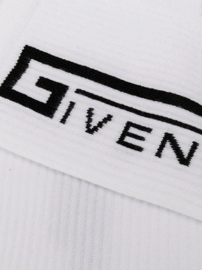 Shop Givenchy Logo Knitted Socks In White