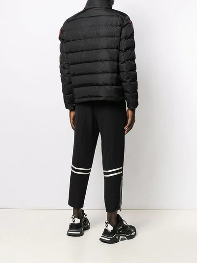 Shop Valentino Logo Down Jacket In Black