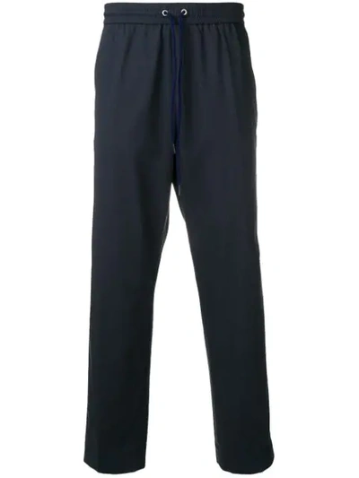 Shop Kenzo Drawstring Trousers In Blue