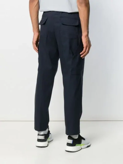 Shop Kenzo Drawstring Trousers In Blue