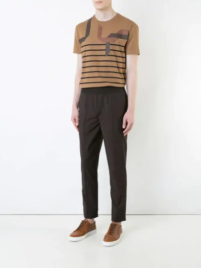 Shop Neil Barrett Casual Tailored Trousers In Brown