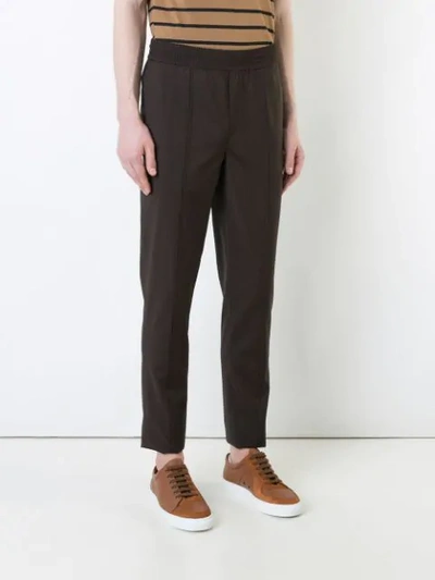 Shop Neil Barrett Casual Tailored Trousers In Brown