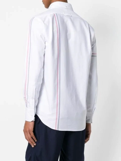 Shop Thom Browne Rwb Stripe Straight-fit Oxford Shirt In White