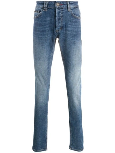 Shop Philipp Plein Super Straight Cut Original Jeans In Blue