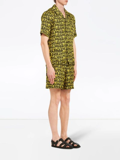 Shop Prada Short Silk Twill Pajamas - Yellow