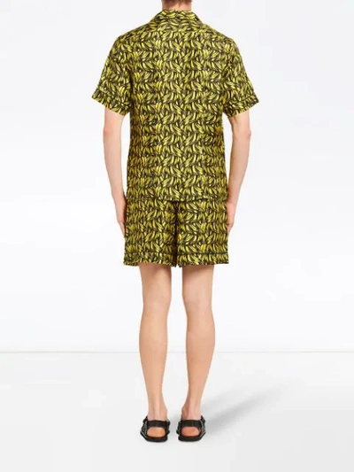 Shop Prada Short Silk Twill Pajamas - Yellow